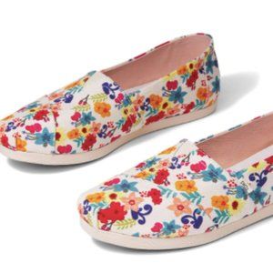 TOMS Natural Floral Print Women's Classic slip ons